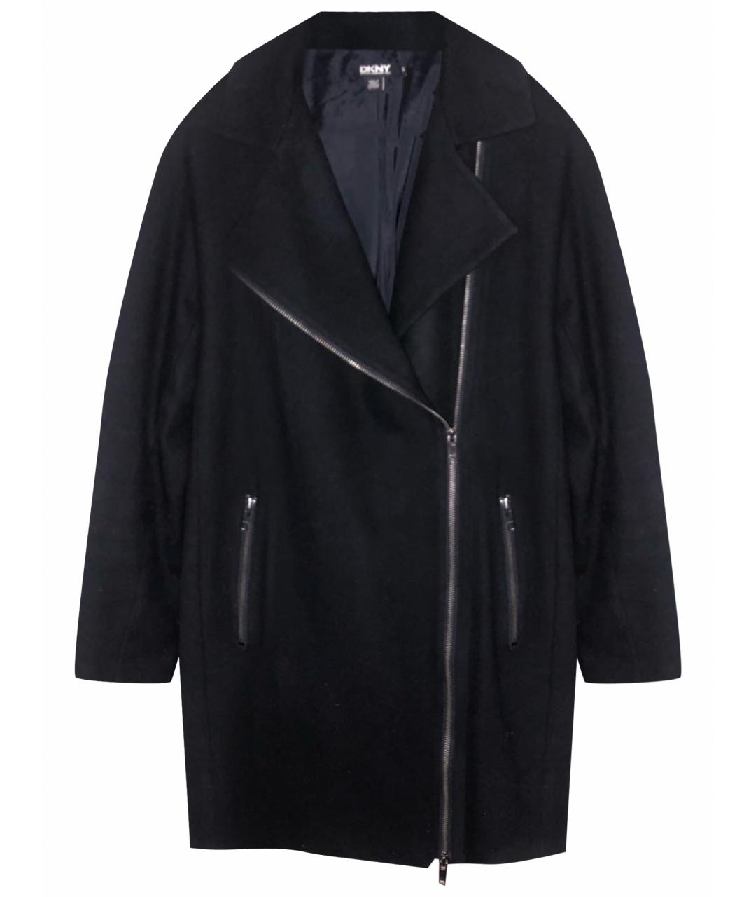 DKNY Черное шерстяное пальто, фото 1
