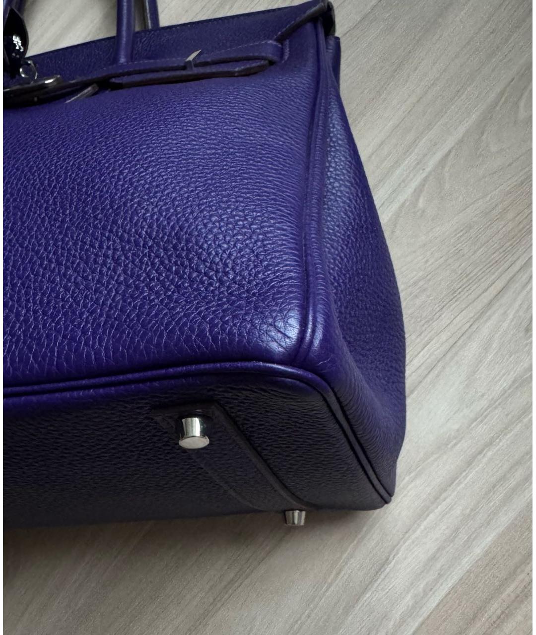 HERMES Фиолетовая кожаная сумка тоут, фото 3