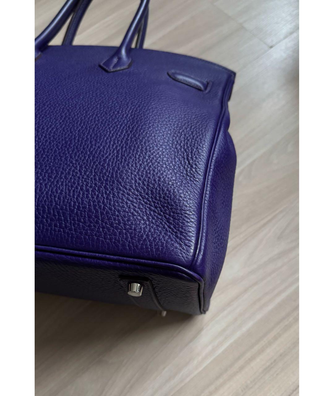 HERMES Фиолетовая кожаная сумка тоут, фото 5