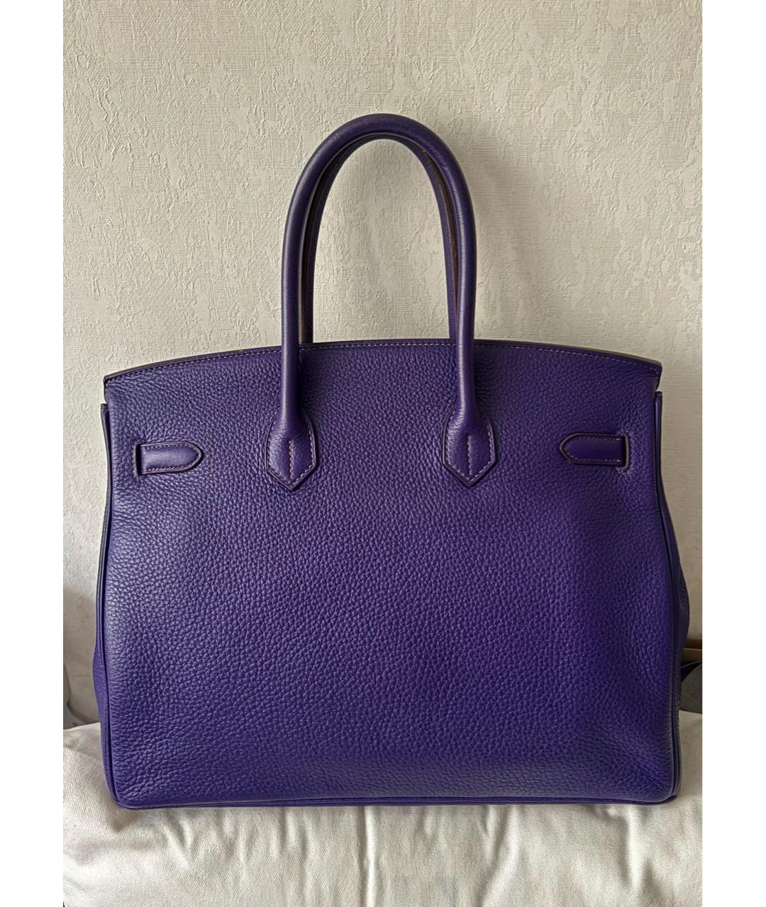 HERMES Фиолетовая кожаная сумка тоут, фото 2