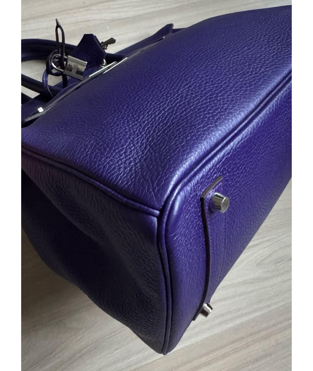 HERMES Фиолетовая кожаная сумка тоут, фото 4