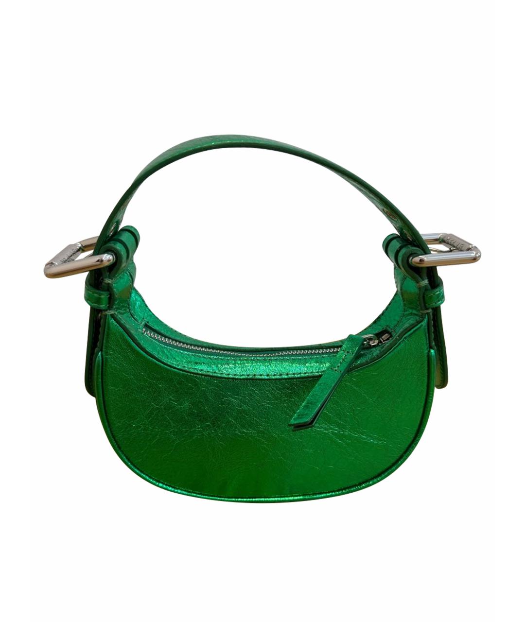 BY FAR Зеленая кожаная сумка с короткими ручками, фото 1