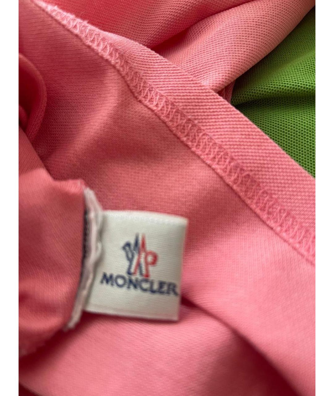 MONCLER Розовая хлопковая футболка, фото 4