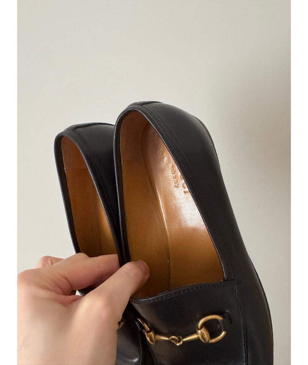 GUCCI Черные кожаные лоферы, фото 3