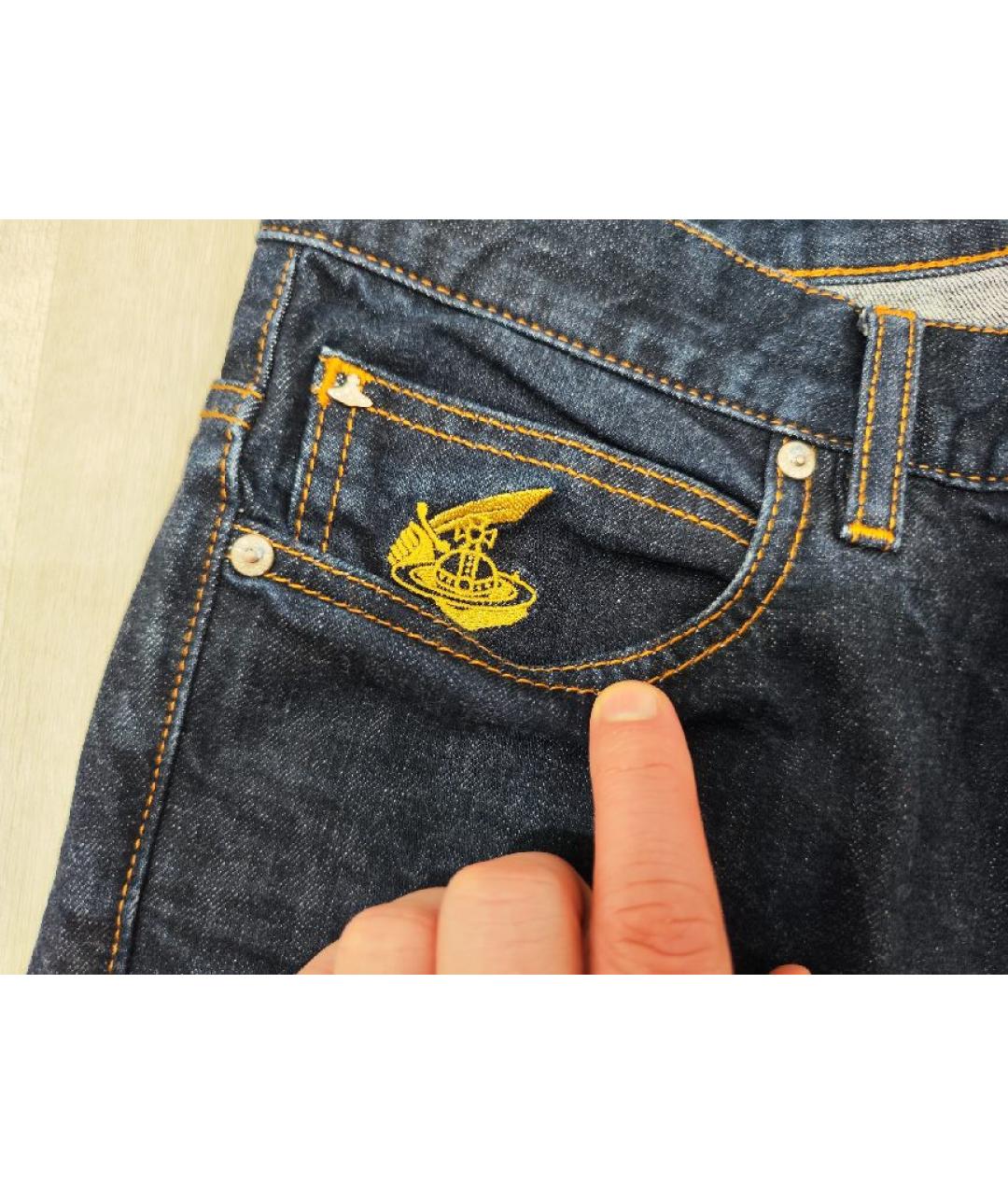 VIVIENNE WESTWOOD Темно-синие хлопко-эластановые джинсы скинни, фото 4