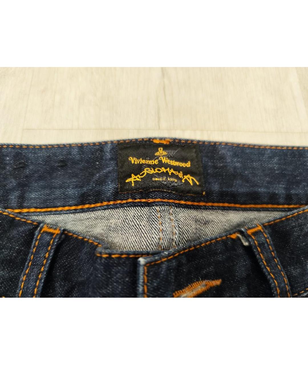 VIVIENNE WESTWOOD Темно-синие хлопко-эластановые джинсы скинни, фото 3