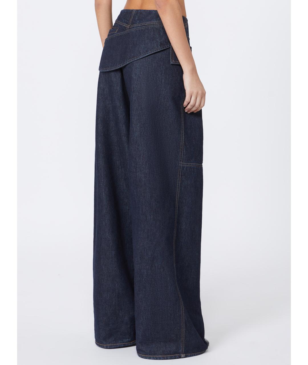 SPORTMAX Синие хлопковые прямые джинсы, фото 4