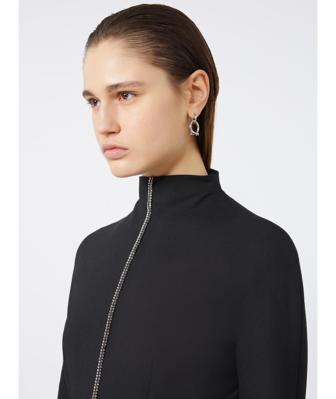 SPORTMAX Черное полиэстеровое платье, фото 5
