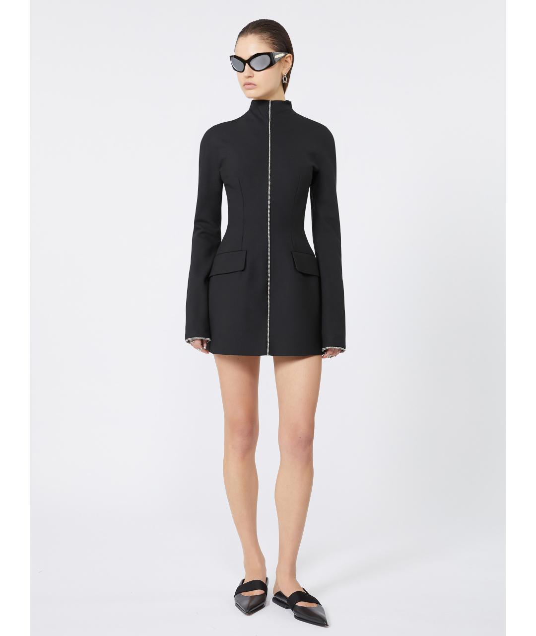 SPORTMAX Черное полиэстеровое платье, фото 2
