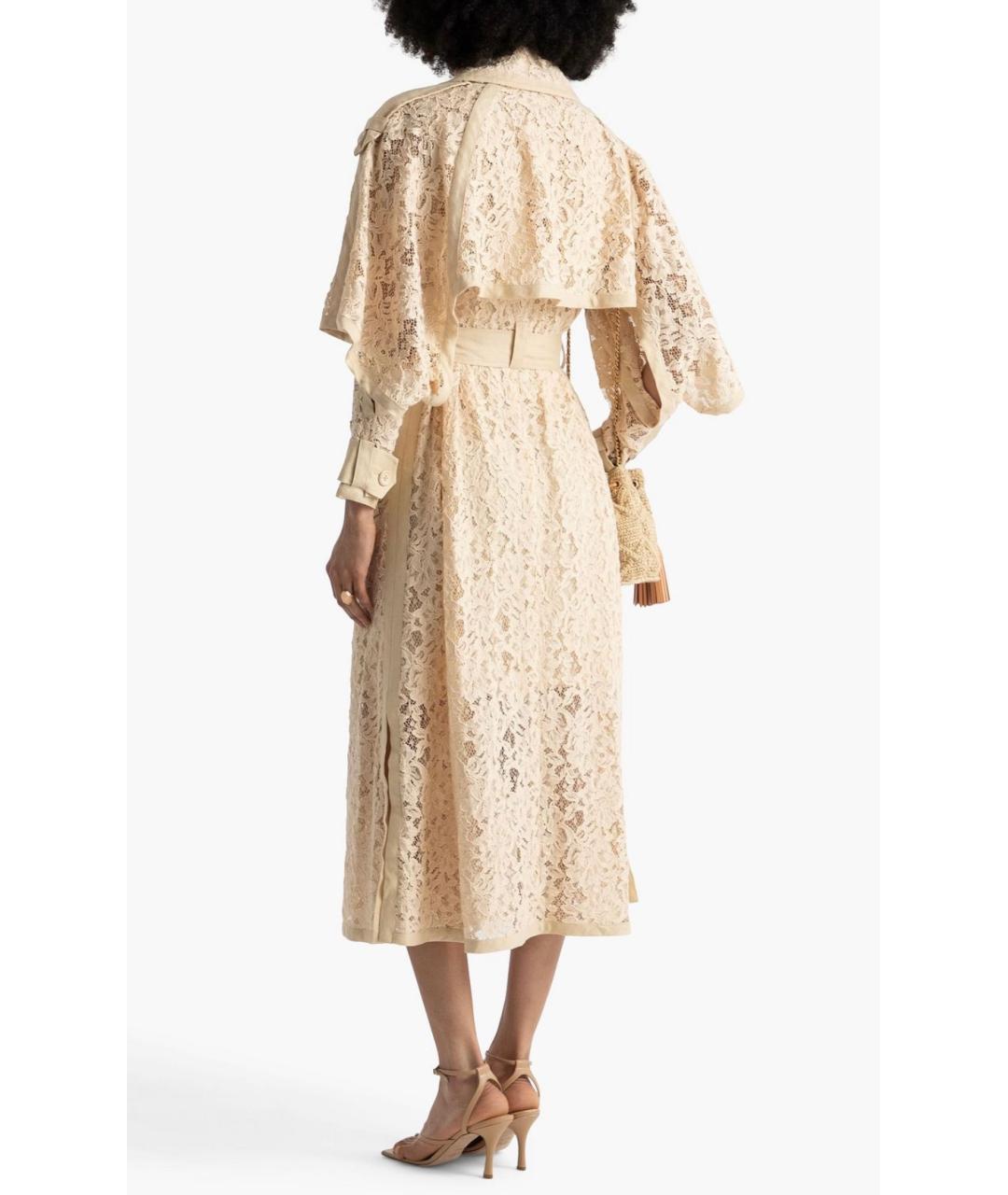 ZIMMERMANN Бежевое хлопковое коктейльное платье, фото 3