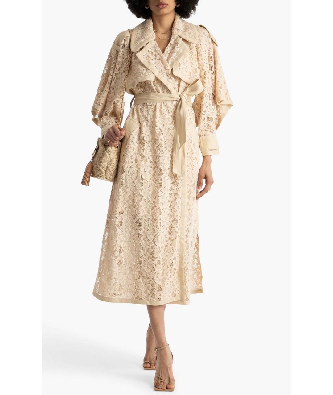 ZIMMERMANN Бежевое хлопковое коктейльное платье, фото 2