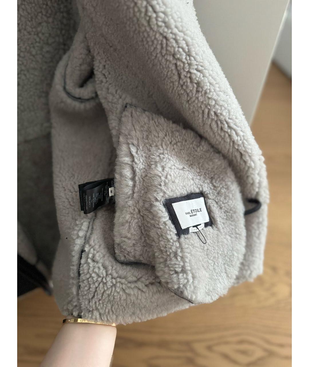 ISABEL MARANT ETOILE Антрацитовая меховая дубленка, фото 2