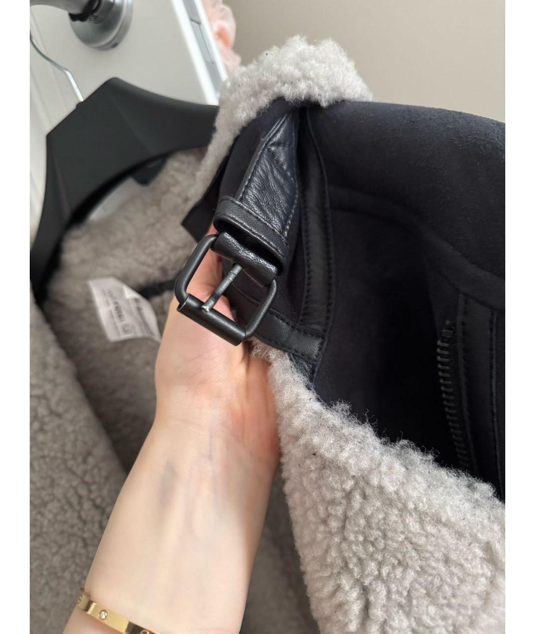 ISABEL MARANT ETOILE Антрацитовая меховая дубленка, фото 3