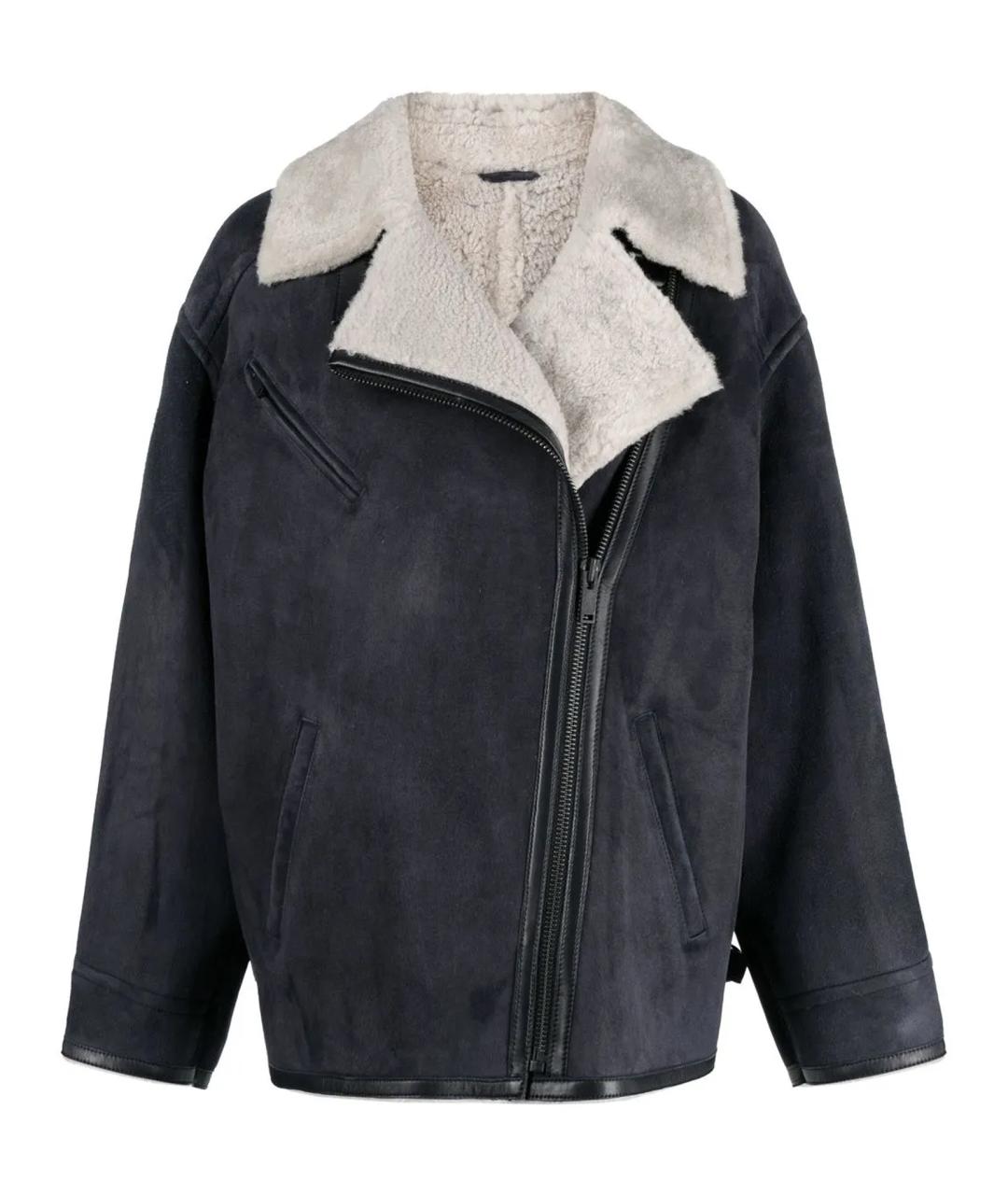ISABEL MARANT ETOILE Антрацитовая меховая дубленка, фото 1