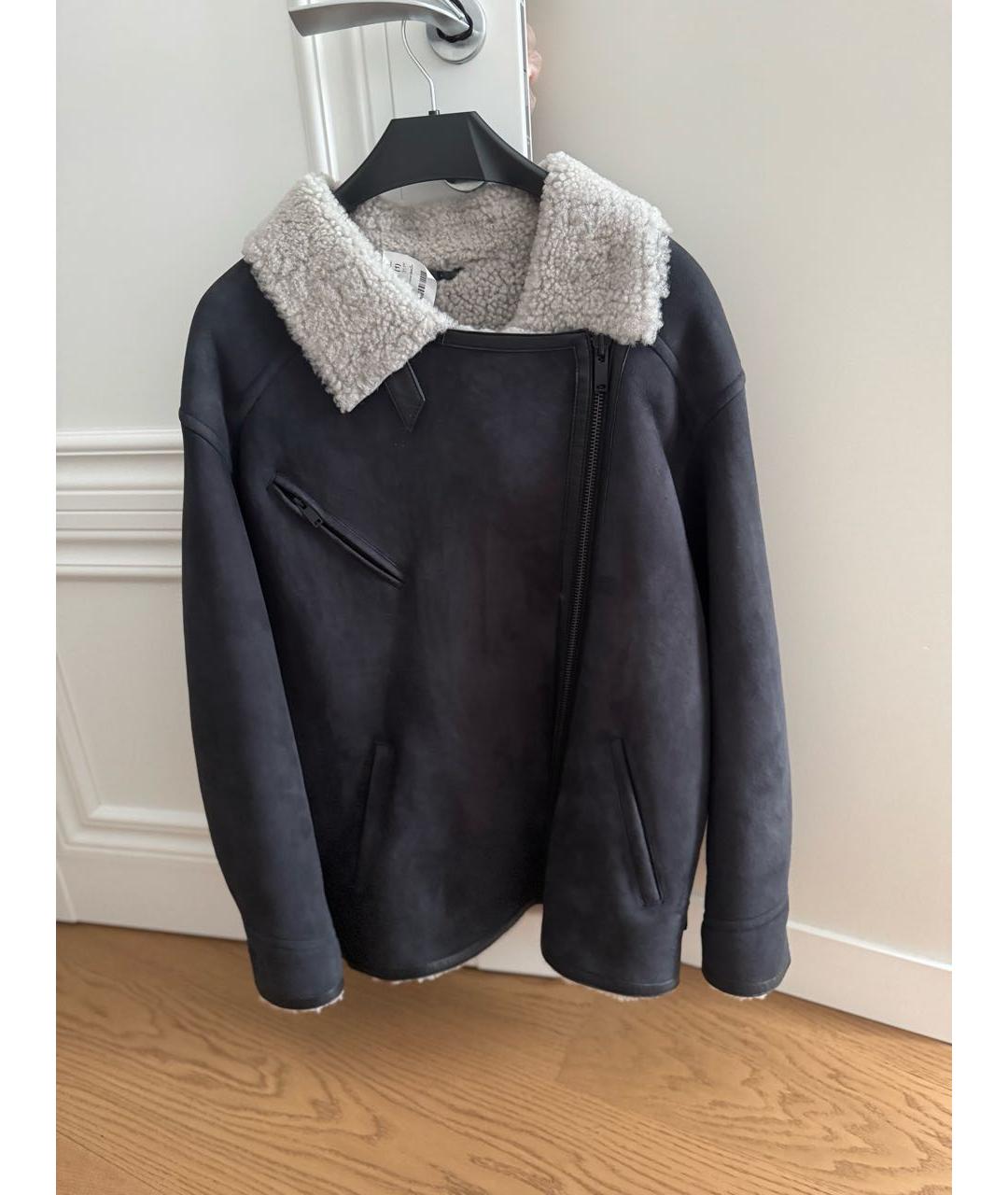 ISABEL MARANT ETOILE Антрацитовая меховая дубленка, фото 5