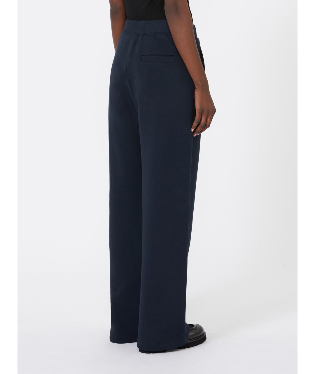'S MAX MARA Темно-синие хлопковые прямые брюки, фото 4