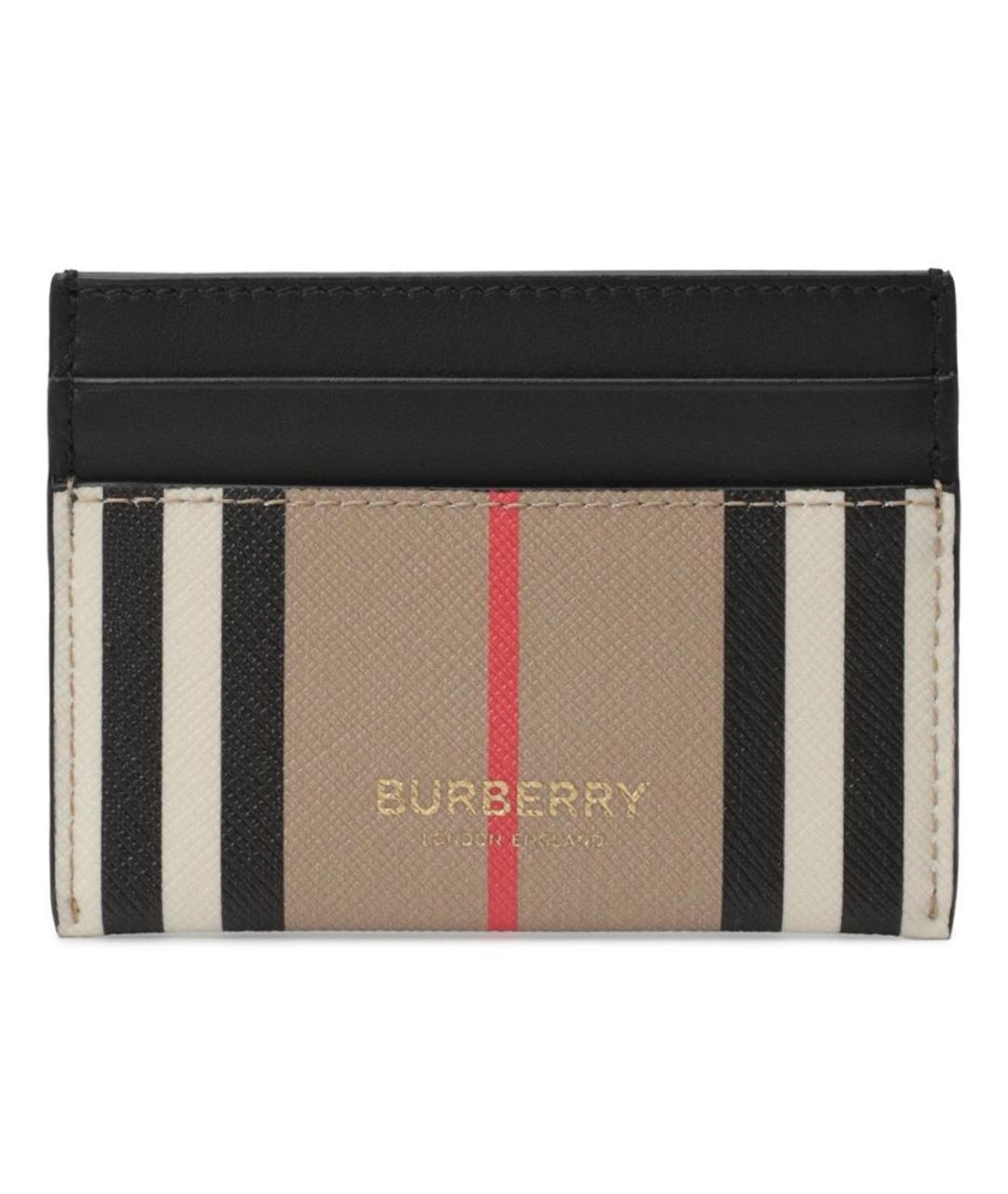 BURBERRY Бежевый кожаный кардхолдер, фото 1