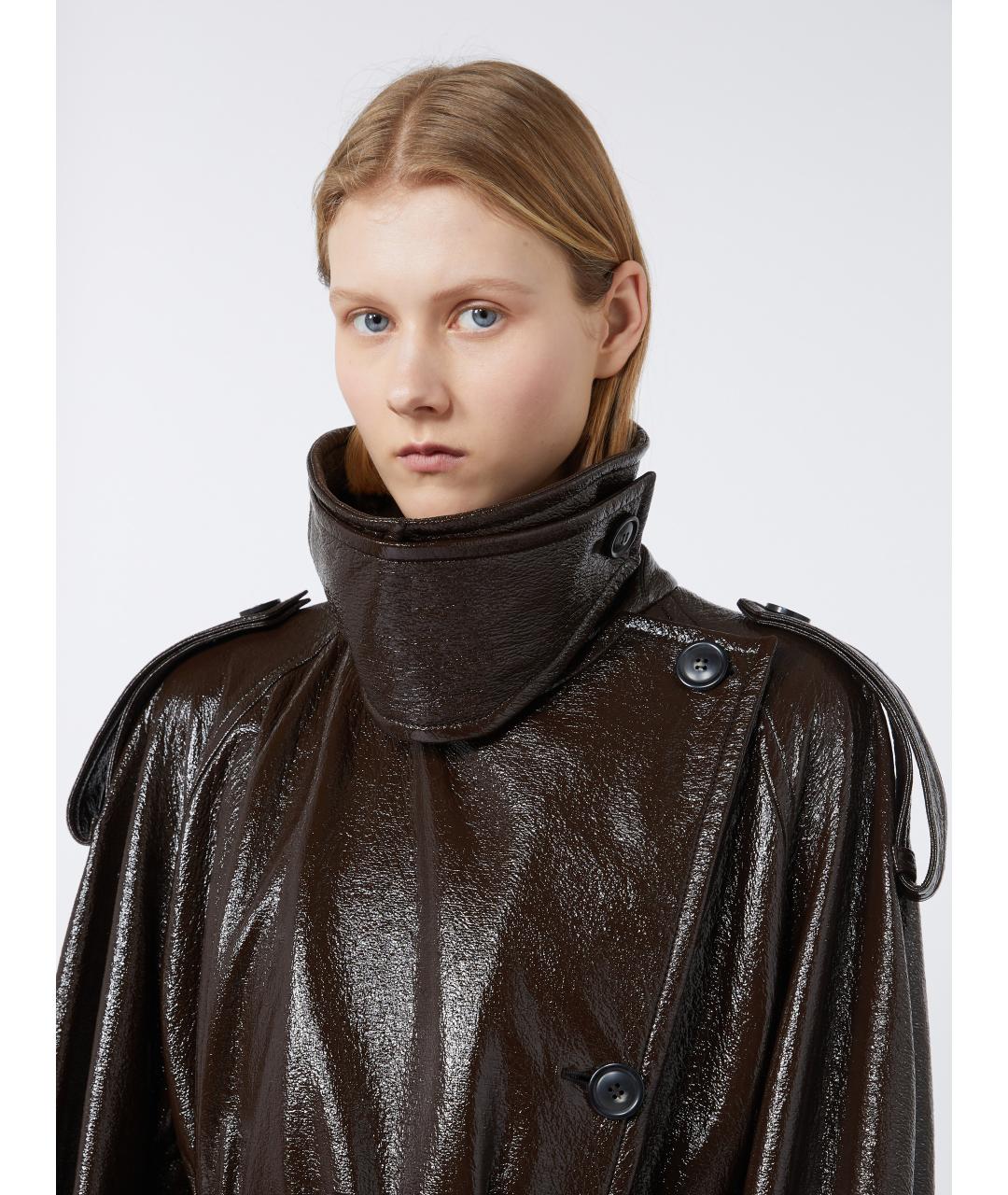 SPORTMAX Коричневый хлопковый тренч/плащ, фото 5