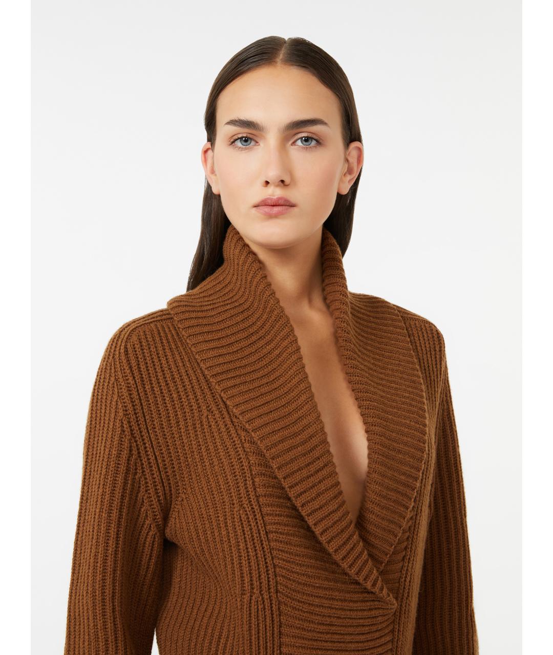 MAX MARA Коричневый шерстяной джемпер / свитер, фото 5