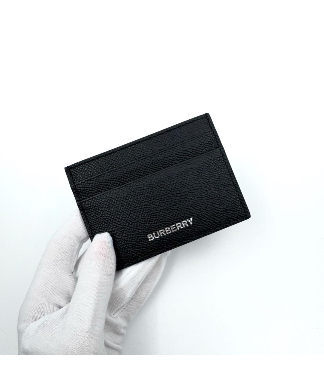 BURBERRY Черный кожаный кардхолдер, фото 3