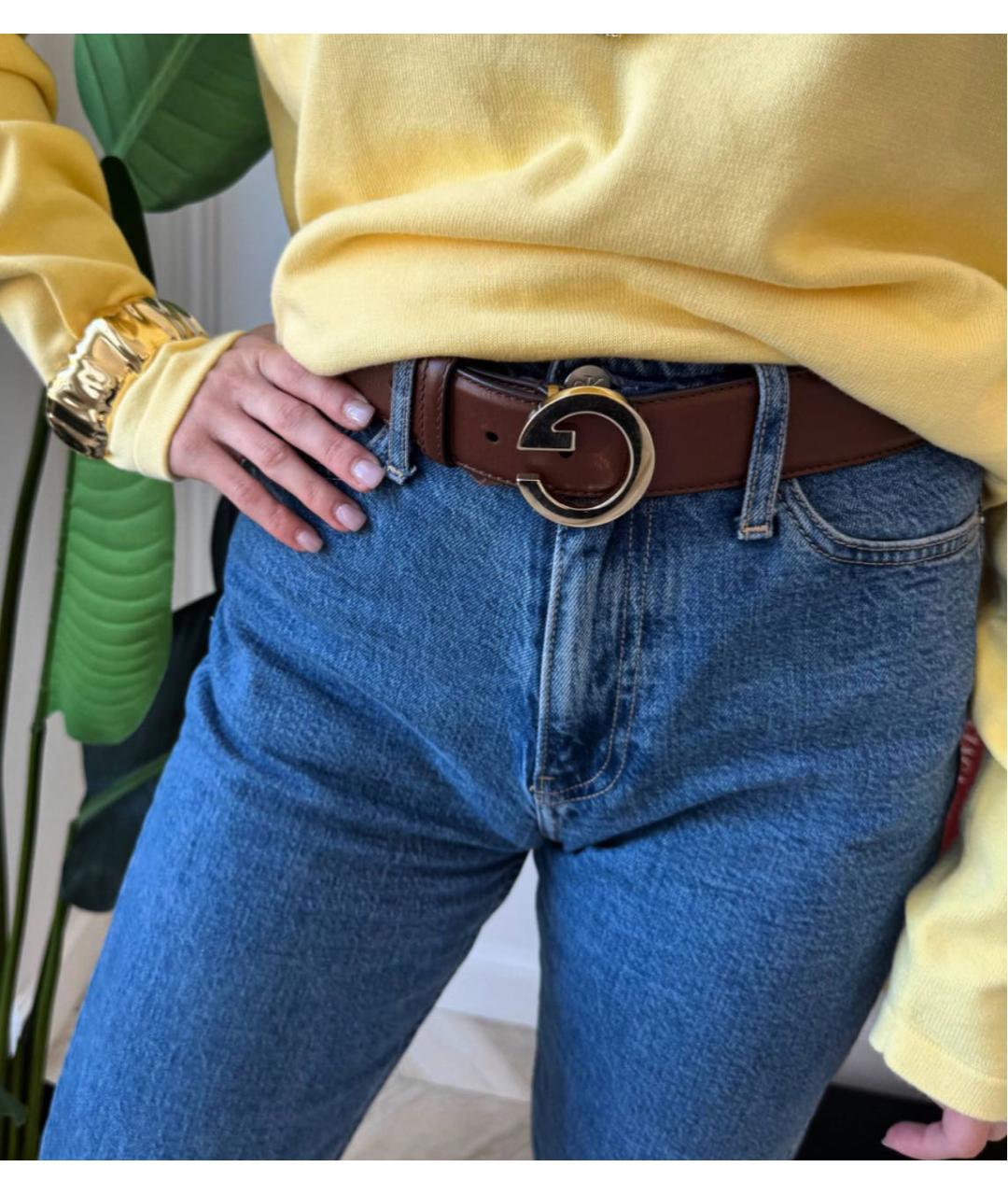 GUCCI Коричневый кожаный ремень, фото 7