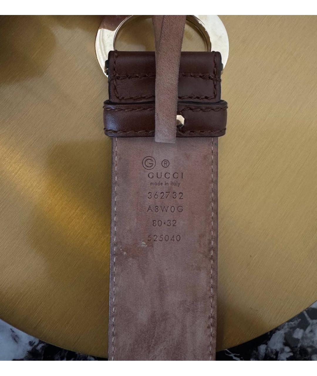 GUCCI Коричневый кожаный ремень, фото 3