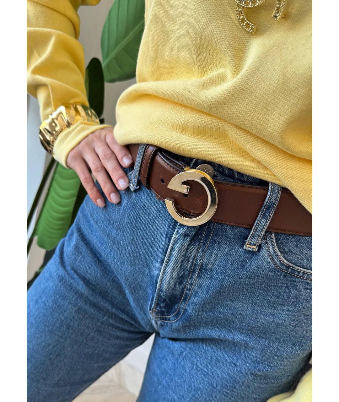 GUCCI Коричневый кожаный ремень, фото 6