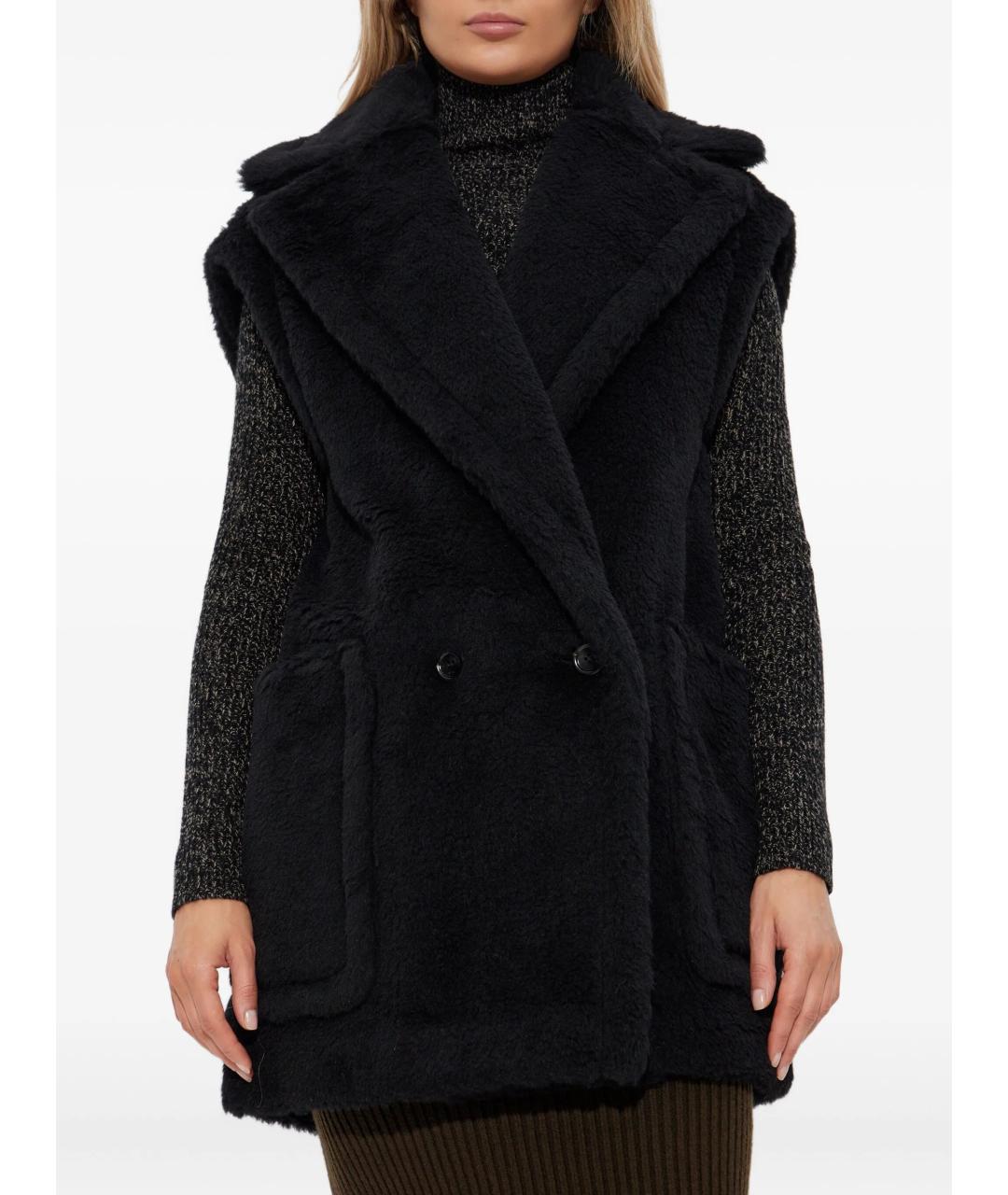 MAX MARA Черный шерстяной жилет, фото 3