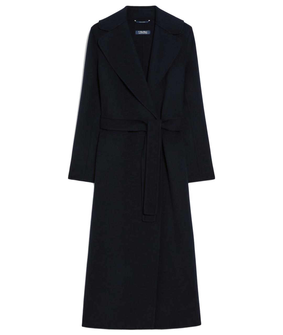 'S MAX MARA Темно-синее шерстяное пальто, фото 1