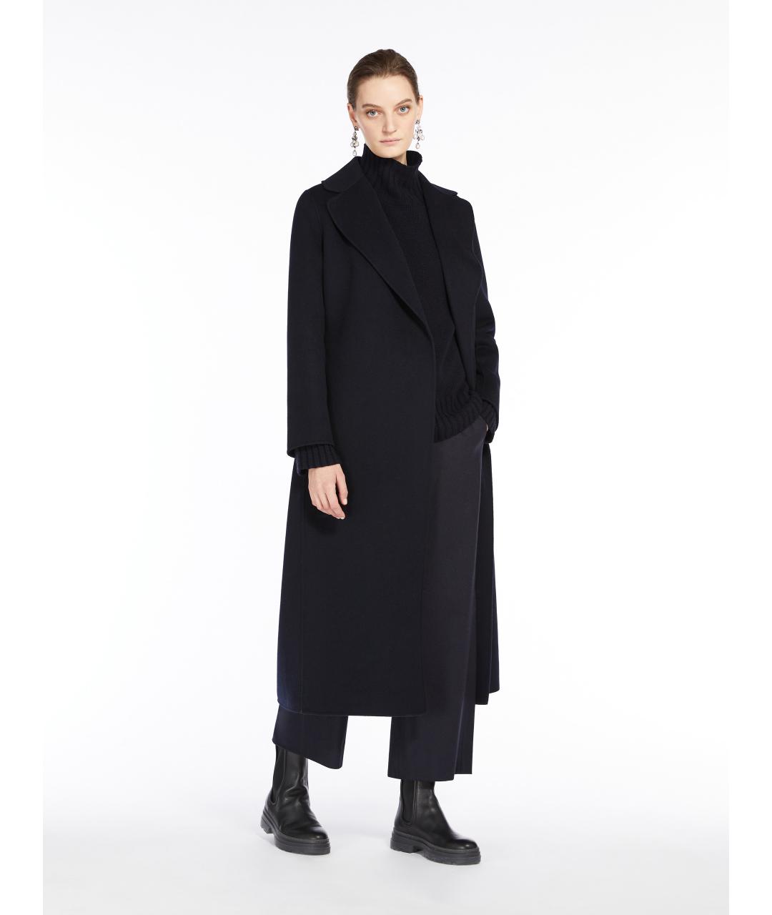 'S MAX MARA Темно-синее шерстяное пальто, фото 2