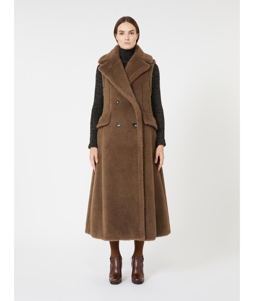 MAX MARA Коричневый шерстяной жилет, фото 3