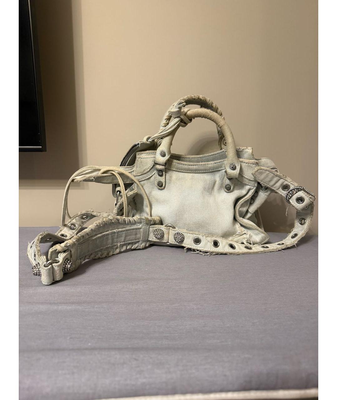 BALENCIAGA Голубая деним поясная сумка, фото 2