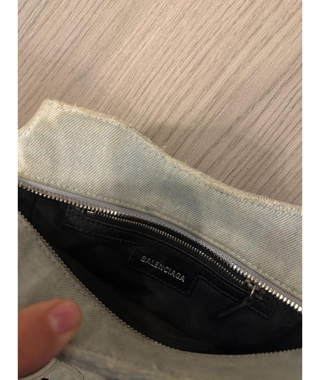 BALENCIAGA Голубая деним поясная сумка, фото 4