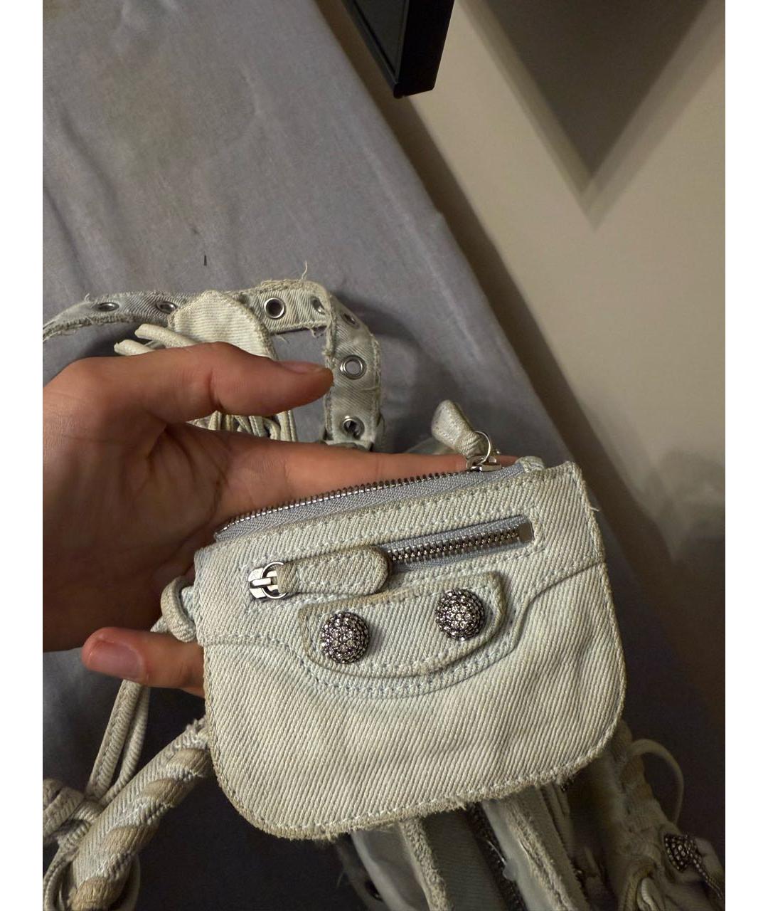 BALENCIAGA Голубая деним поясная сумка, фото 3