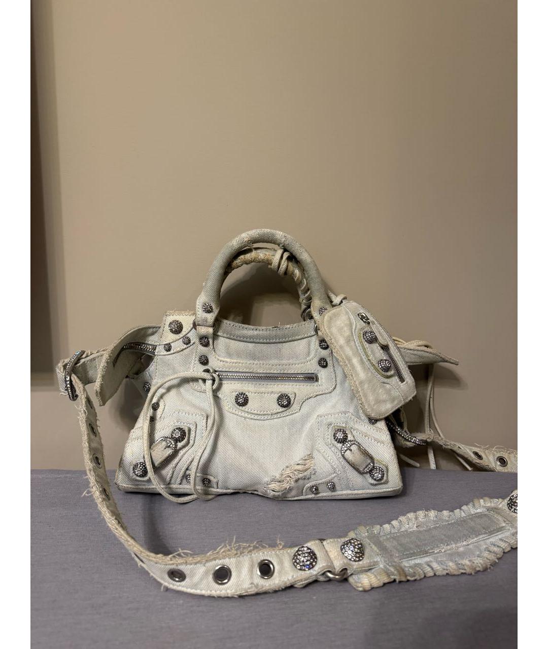 BALENCIAGA Голубая деним поясная сумка, фото 5