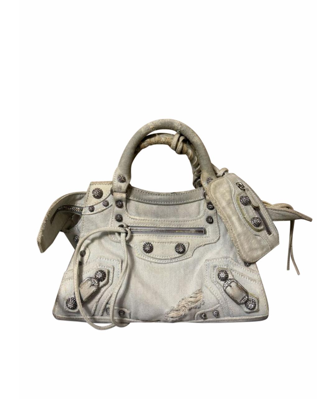 BALENCIAGA Голубая деним поясная сумка, фото 1