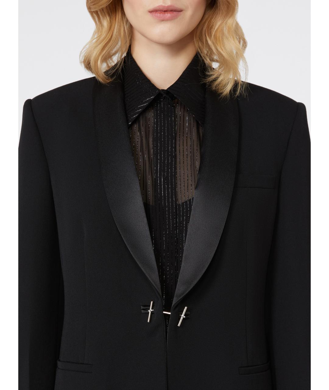 MAX MARA Черный шерстяной жакет/пиджак, фото 5
