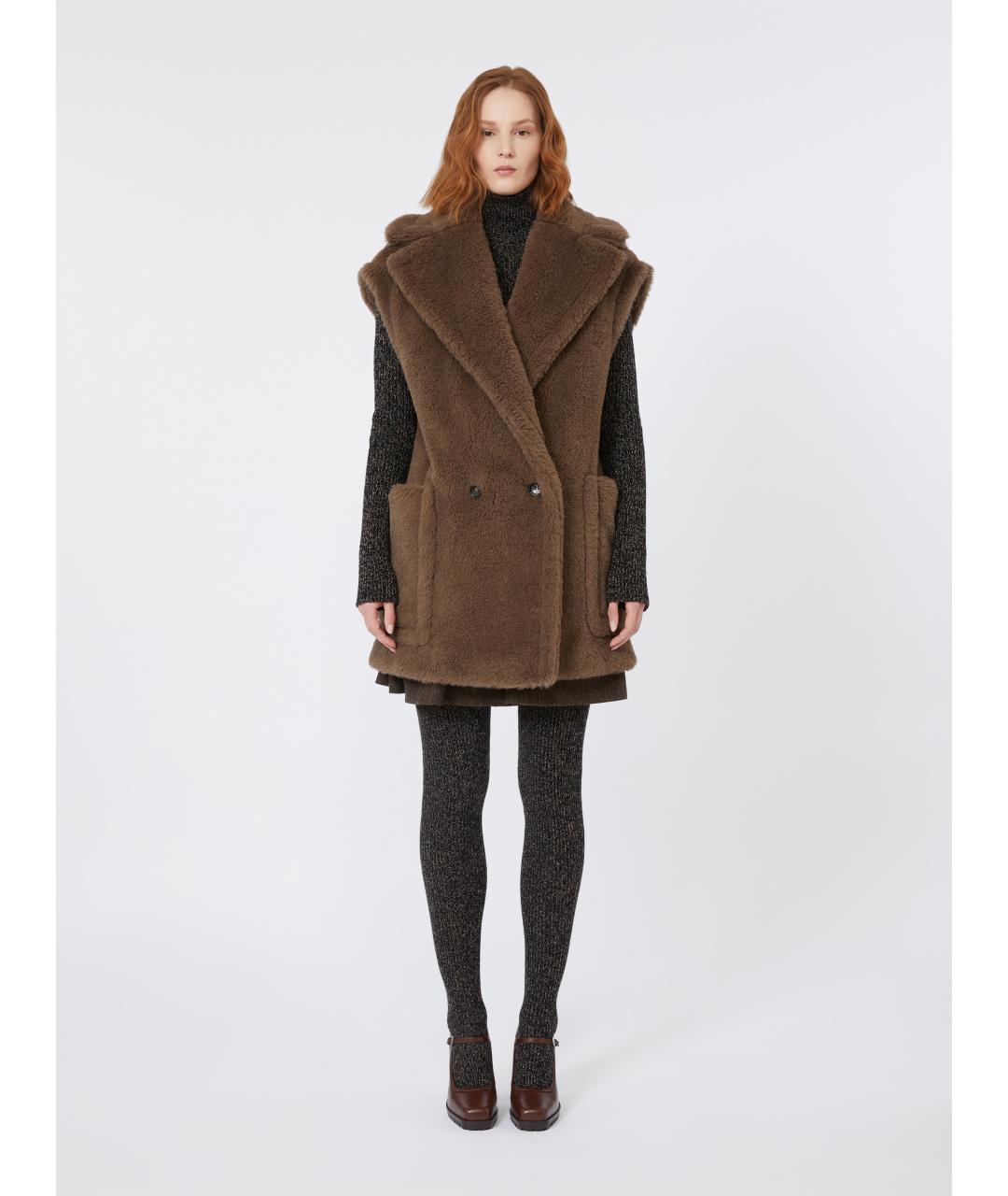 MAX MARA Коричневый шерстяной жилет, фото 3