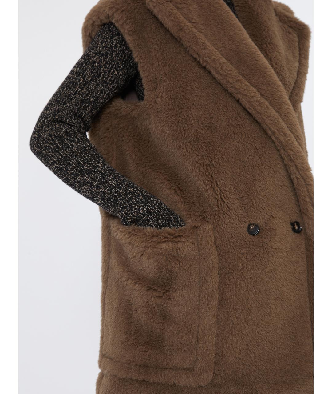 MAX MARA Коричневый шерстяной жилет, фото 6