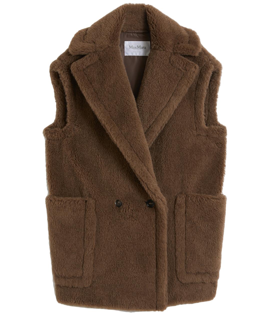 MAX MARA Коричневый шерстяной жилет, фото 1