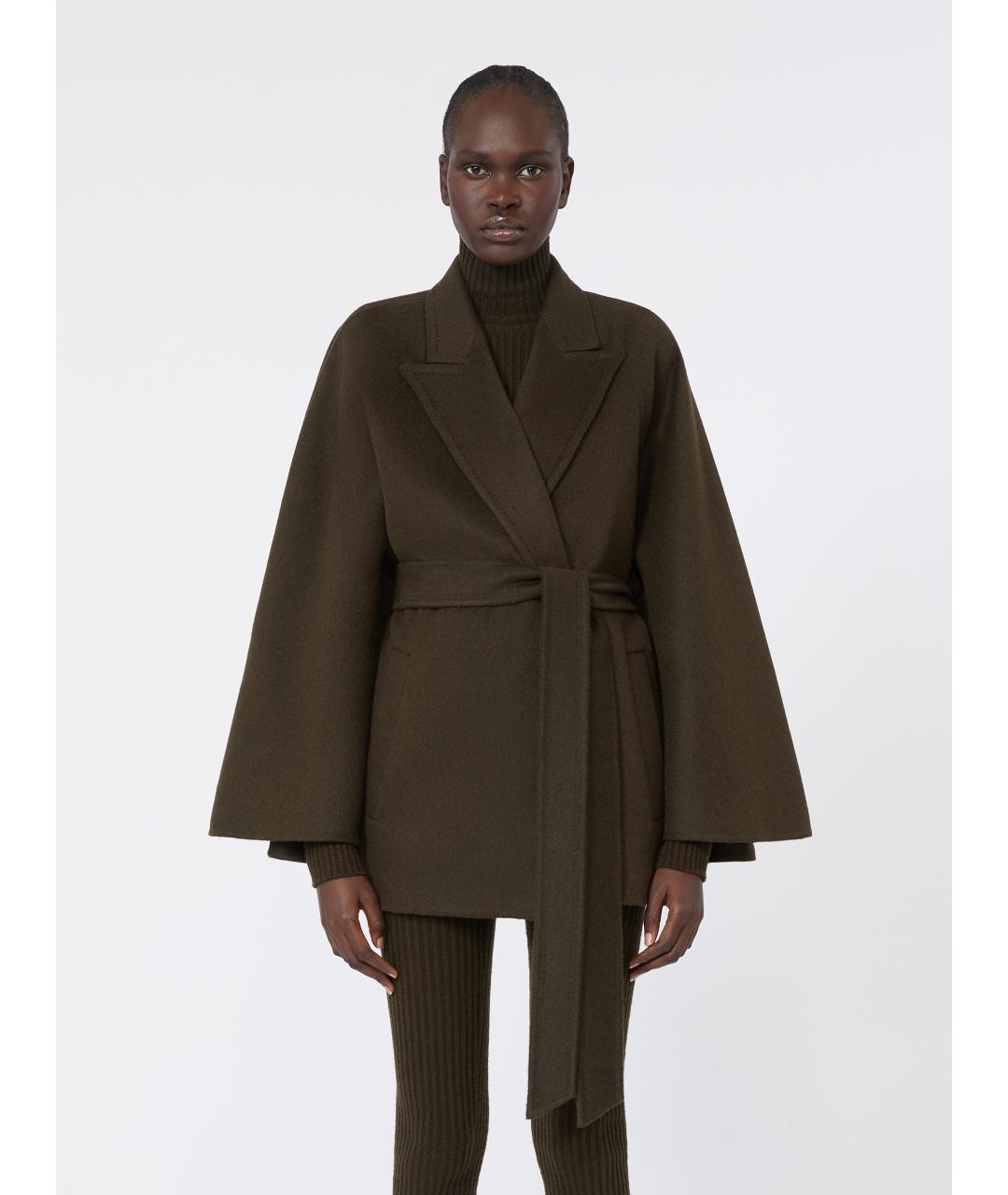 MAX MARA Зеленые шерстяное пальто, фото 3