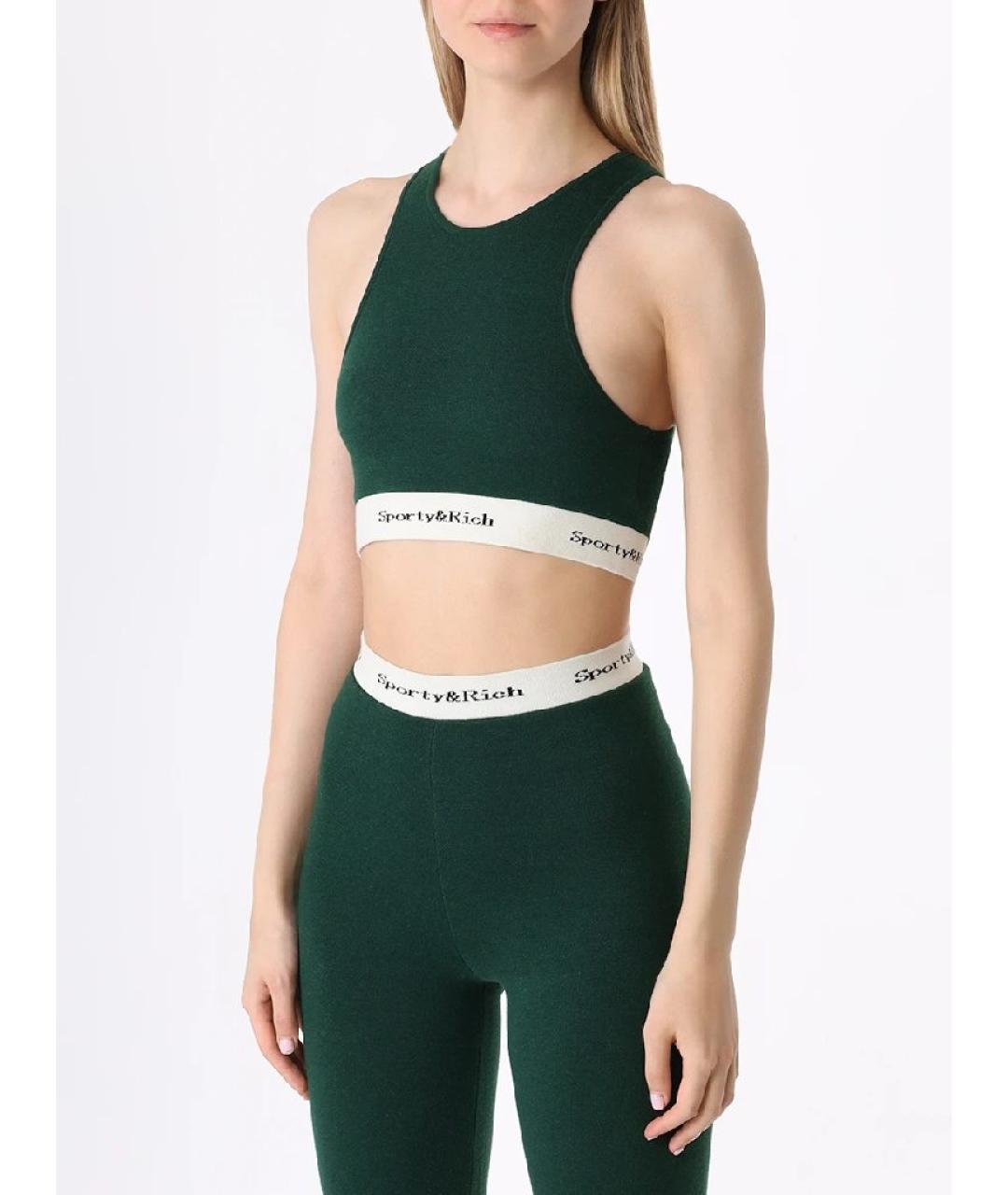 SPORTY AND RICH Черные вискозные леггинсы и велосипедки, фото 6