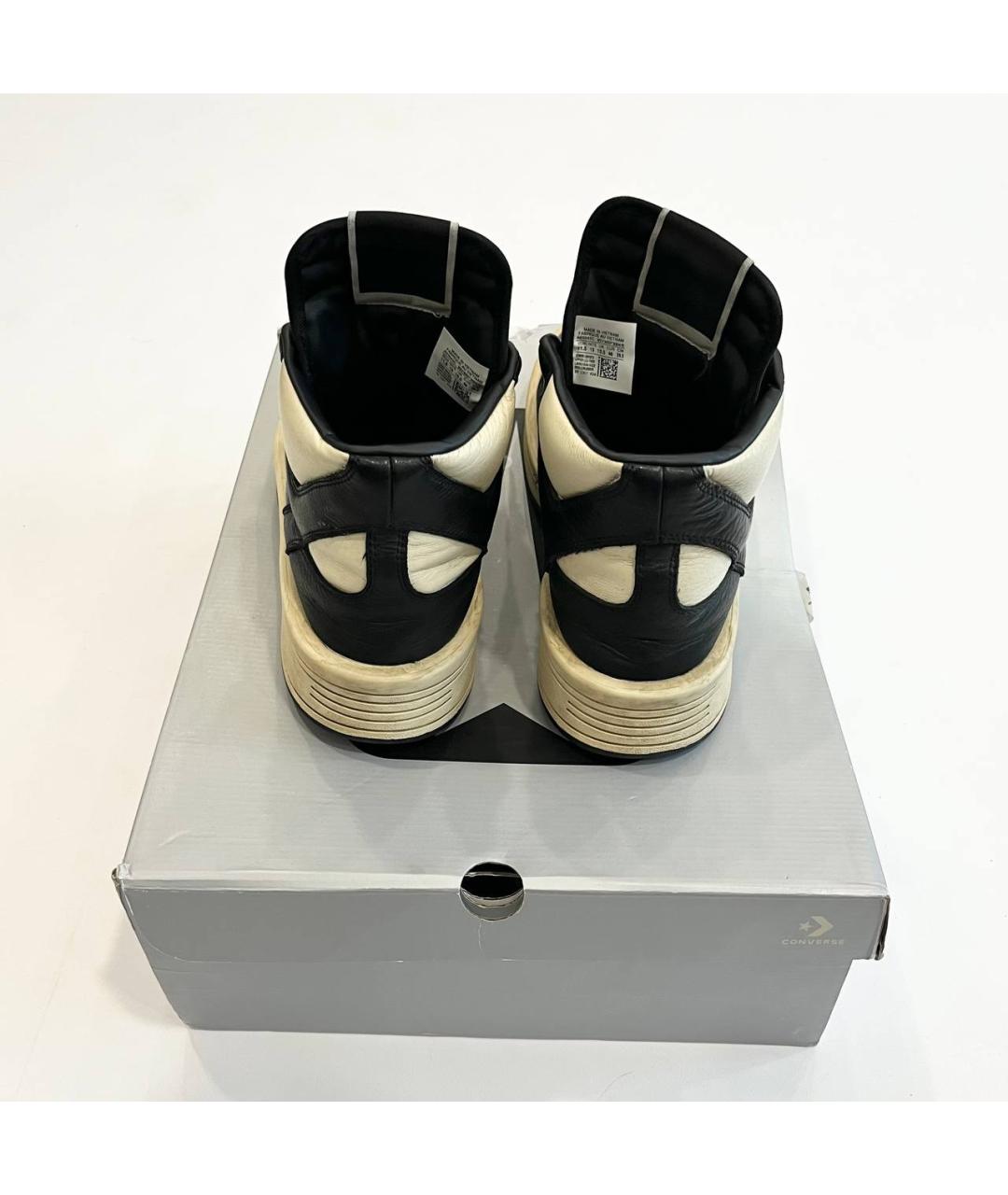 RICK OWENS Черные кожаные высокие кроссовки / кеды, фото 4