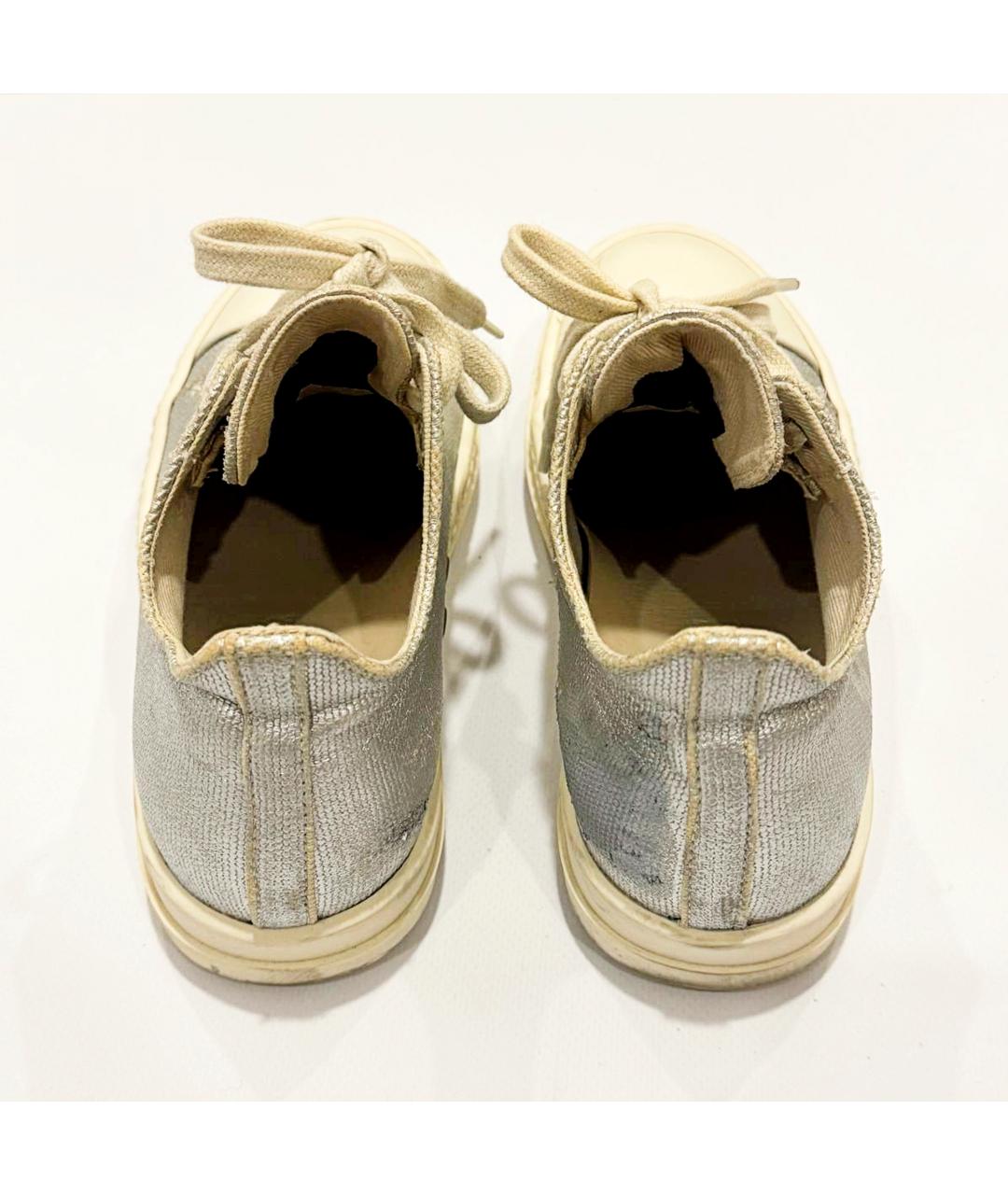 RICK OWENS Серебряные кеды, фото 4