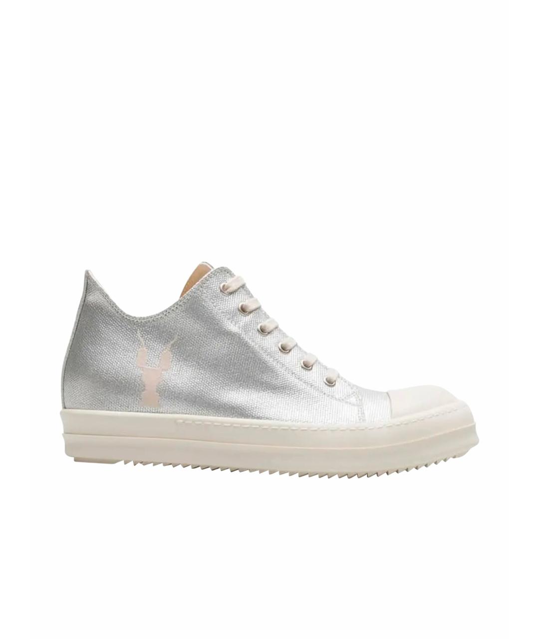 RICK OWENS Серебряные кеды, фото 1