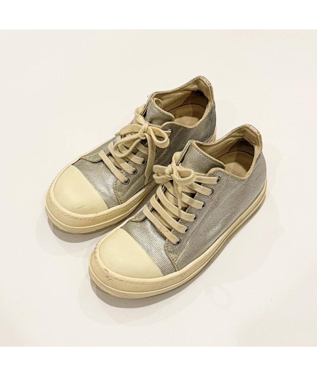 RICK OWENS Серебряные кеды, фото 2
