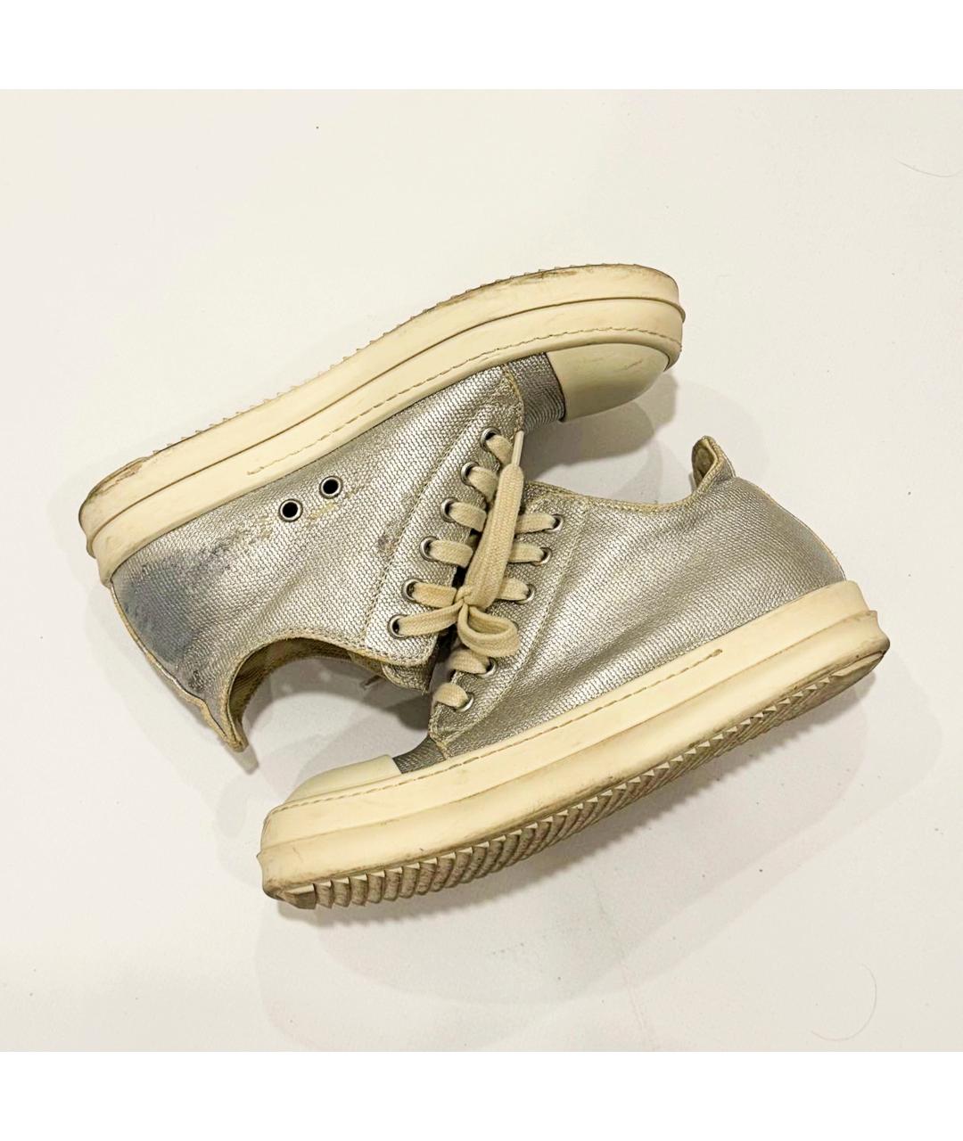 RICK OWENS Серебряные кеды, фото 3