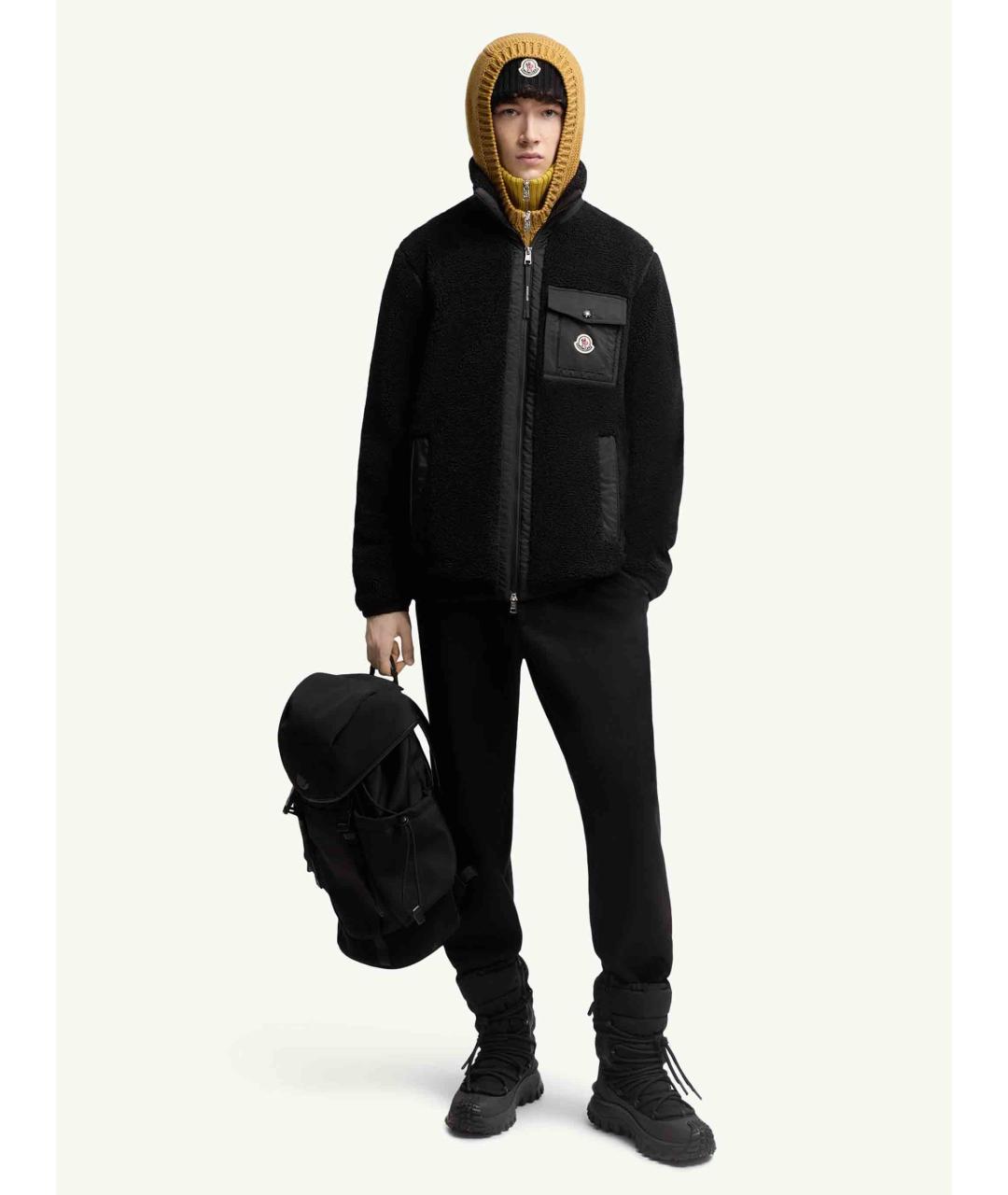 MONCLER Черный шерстяной кардиган, фото 2