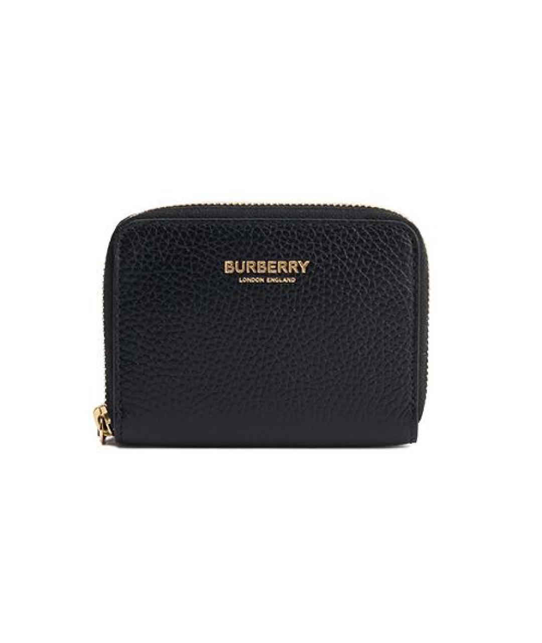 BURBERRY Черный кожаный кошелек, фото 1