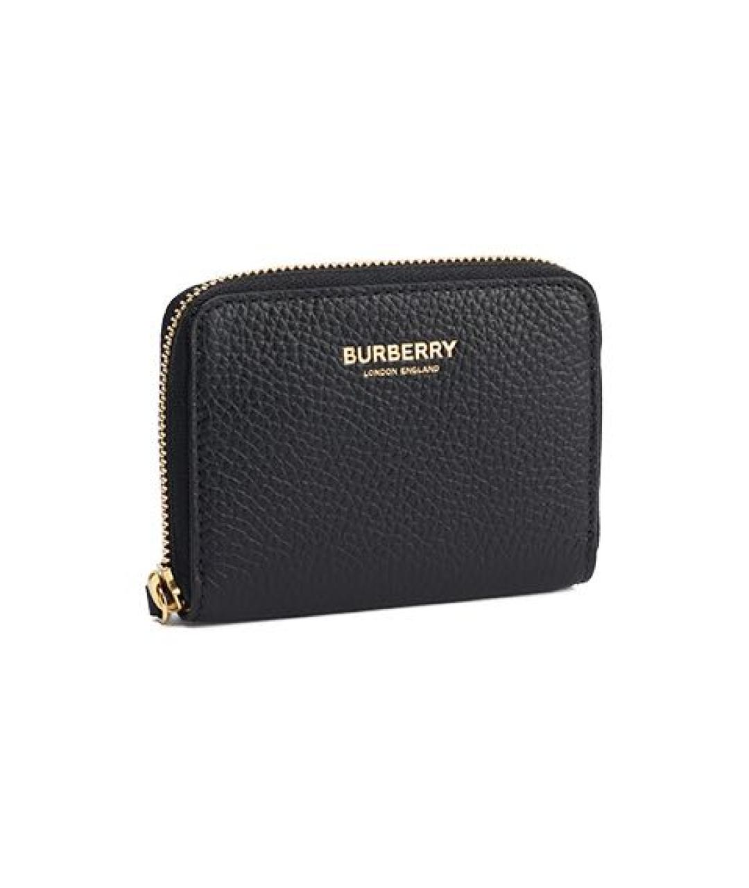 BURBERRY Черный кожаный кошелек, фото 2